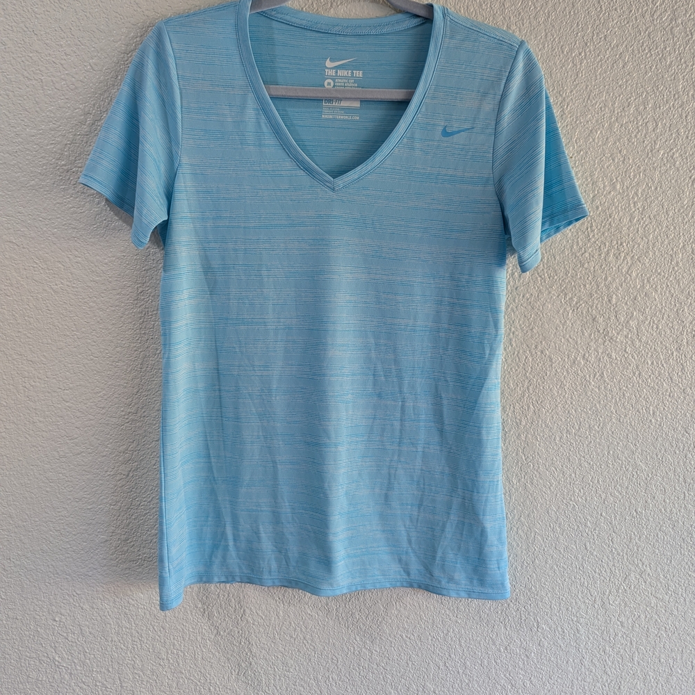 Nike Women's Light Blue V-Neck Top